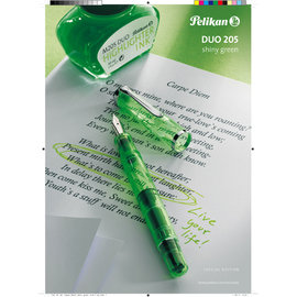 Pelikan百利金最新筆款 M205螢光綠鋼筆BB尖