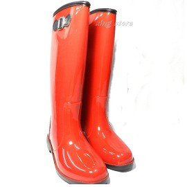 風靡日本~台灣製造女雨鞋~雨靴~破盤價~內附原廠鞋墊~超舒適~冬天可當保暖靴子穿(紅色)