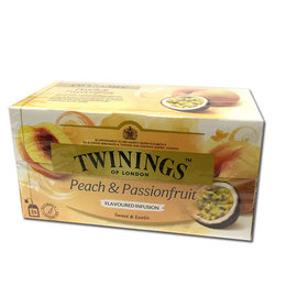 英國唐寧茶 TWININGS-熱帶風情茶包 PEACH &amp; PASSIONFRUIT TEA 2g*25入/盒-【良鎂】