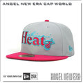 【ANGEL SHOP】NBA Miami Heat 邁阿密熱火 排字LOGO 灰 / 桃紅 59FIFTY 限量訂製帽 街頭新款
