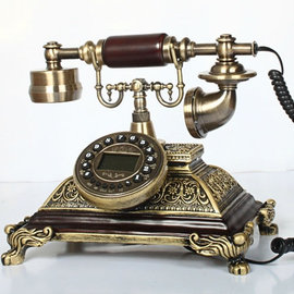 5Cgo【代購七天交貨】高檔歐式電話機/復古電話機/仿古時尚創意工藝座式電話機來電顯示