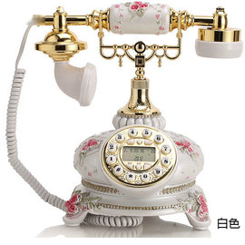 5Cgo【代購七天交貨】10529914674 仿古電話機歐式按鍵式來電顯示古董電話座機家用商用 戴安娜