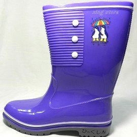 {百振江雨鞋}休閒~工作兩用女靴~100%台灣製造~完全防水!女短靴 女雨鞋 女雨靴(紫)