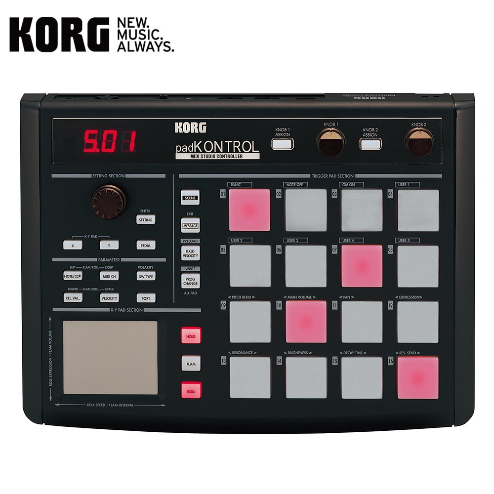 KORG padKONTROL MIDI Studio Controller（控制器 + 軟體）黑色