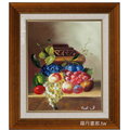 水果畫果實畫-n24(羅丹畫廊)含框32X37公分(100％手繪)
