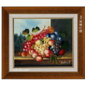 水果畫果實畫-n35(羅丹畫廊)含框32X37公分(100％手繪)