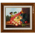 水果畫果實畫-n37(羅丹畫廊)含框32X37公分(100％手繪)