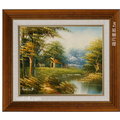 風景畫風水畫-n51(羅丹畫廊)含框32X37公分(100％手繪)