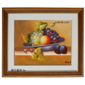 水果畫果實畫-N23(羅丹畫廊)含框46X56公分(100％手繪)