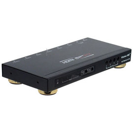 5Cgo【代購七天交貨】高清HDMI矩陣切換器視頻分配四進二出4進2出紅外回傳3D 1.4