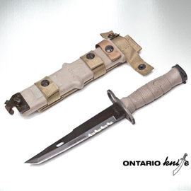 全球著名百年軍用刀廠-美國安大略 Ontario-OKC10 Tanto 半齒步槍刀-#ON 1948
