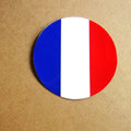 【衝浪小胖】法國旗圓形抗ＵＶ、防水貼紙／France／世界多國款可蒐集和客製
