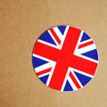 【衝浪小胖】英國旗圓形抗ＵＶ、防水貼紙／UK／世界多國款可蒐集和客製