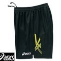 KSport【asics亞瑟士】XWK323-9047 排球練習短褲(黑/黃)吸汗速乾