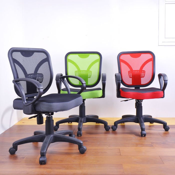 《百嘉美》傑保坐墊加厚網布扶手辦公椅/電腦椅/座椅/彈簧椅(3色可選)CH088
