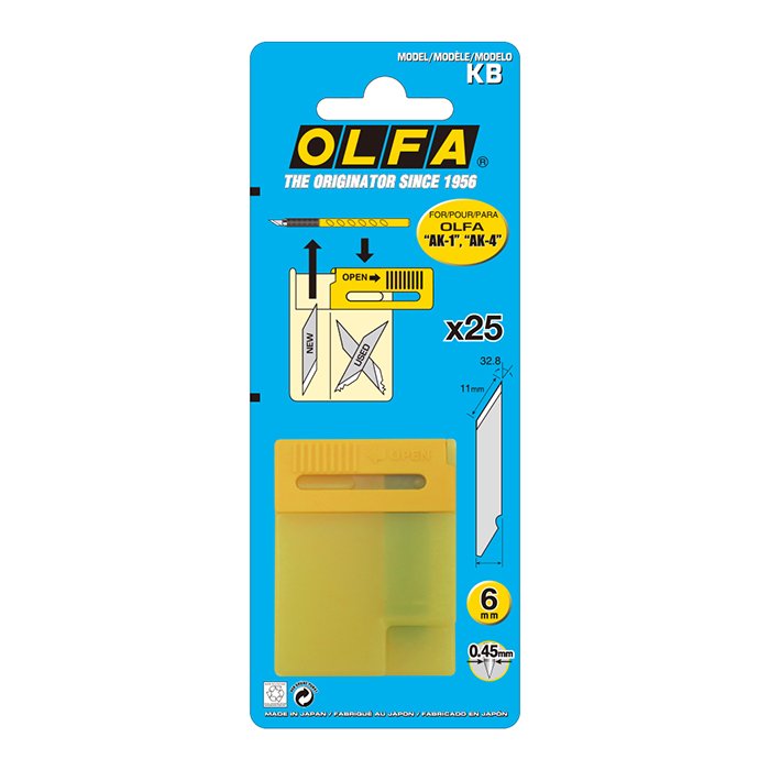 日本 OLFA 筆刀刀片 25片入(KB)日本包裝型號XB10型