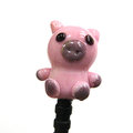 動物系列~粉紅小豬琉璃/手機耳機防塵塞