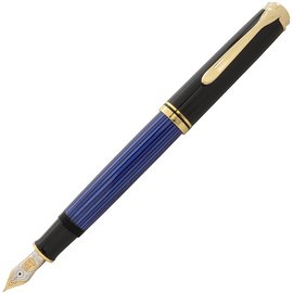 德國 百利金 Pelikan Souverän M800 帝王系列鋼筆-藍條金夾 活塞上墨