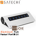 ::bonJOIE:: 美國進口 Satechi Premium 7 Port Aluminum USB 3.0 Hub 鋁合金材質 七孔 集線器 (銀黑款) (全新盒裝) 7-Port