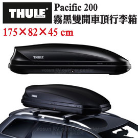 Pchome Online 商店街 天嵐戶外用品店 瑞典thule Pacific 0 霧黑雙開車 頂行李箱 410l 175xx45cm 車頂箱 置物箱 全家出遊 登山 露營 自助旅行適用