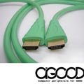 【A-GOOD】HDMI 高畫質影音傳輸繽紛亮面圓線 1.8M - 草原綠