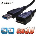 USB3.0 A公MicroB公 高速傳輸線 USB延長線 (3米)