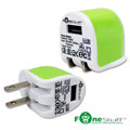 單孔1A 超迷你Fonestuff T002B 5V/1A 單USB插座充電器(綠)