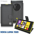 for NOKIA Lumia 1020超薄型環扣撞色站立皮套