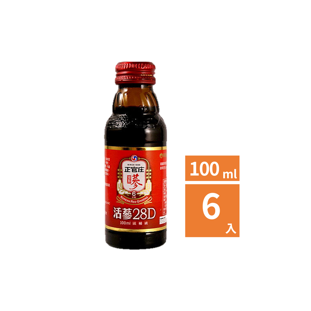 正官庄活蔘28D滋補液100ml-6瓶
