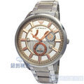 【錶飾精品】ARMANI手錶 亞曼尼表 銀面玫金時標鋼帶 動力儲存顯示機械錶AR4663大 男錶
