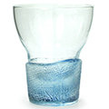 【日本進口】藍底 高台玻璃杯 030-2