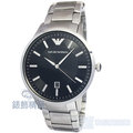 【錶飾精品】ARMANI錶 亞曼尼手表 AR2457 經典都會型男 日期 黑面鋼帶薄型 男錶 原廠正品