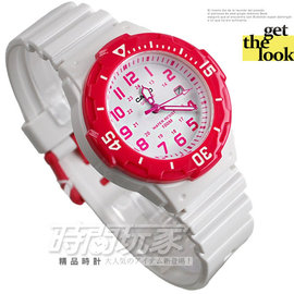 LRW-200H-4BVDF 卡西歐 CASIO 指針錶 白面 紅色數字時刻 白色橡膠 38mm 女錶 童錶 LRW-200H-4B