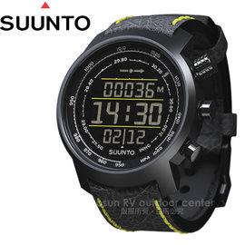【Suunto Elementum】↘12期零利率 新款 黑底黃紋限量款 Terra 登山釣魚計時錶 攀山系列/皮質錶帶