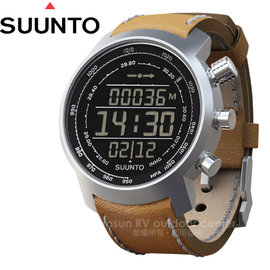 【Suunto Elementum】↘12期零利率 新款 棕色錶帶限量款 Terra 登山釣魚計時錶 攀山系列/皮質錶帶 SS018733000