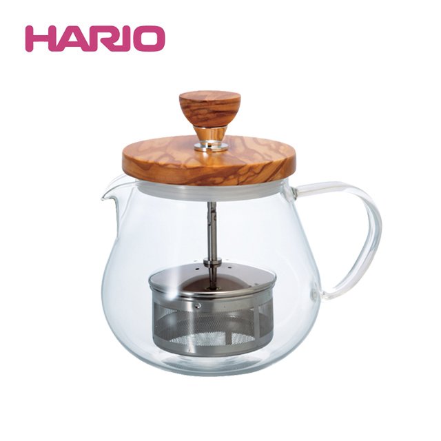 《HARIO》橄欖木濾壓茶壺 450ml TEO-45-OV