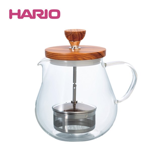 《HARIO》橄欖木濾壓茶壺 700ml TEO-70-OV