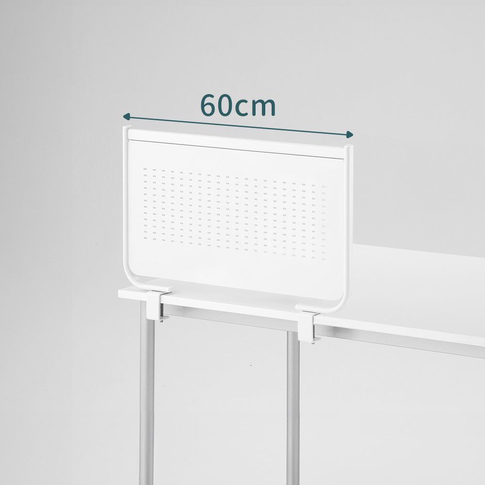 【林製作所】夾具式鐵製洞洞板桌上屏風/隔板/隔屏(寬60cm)