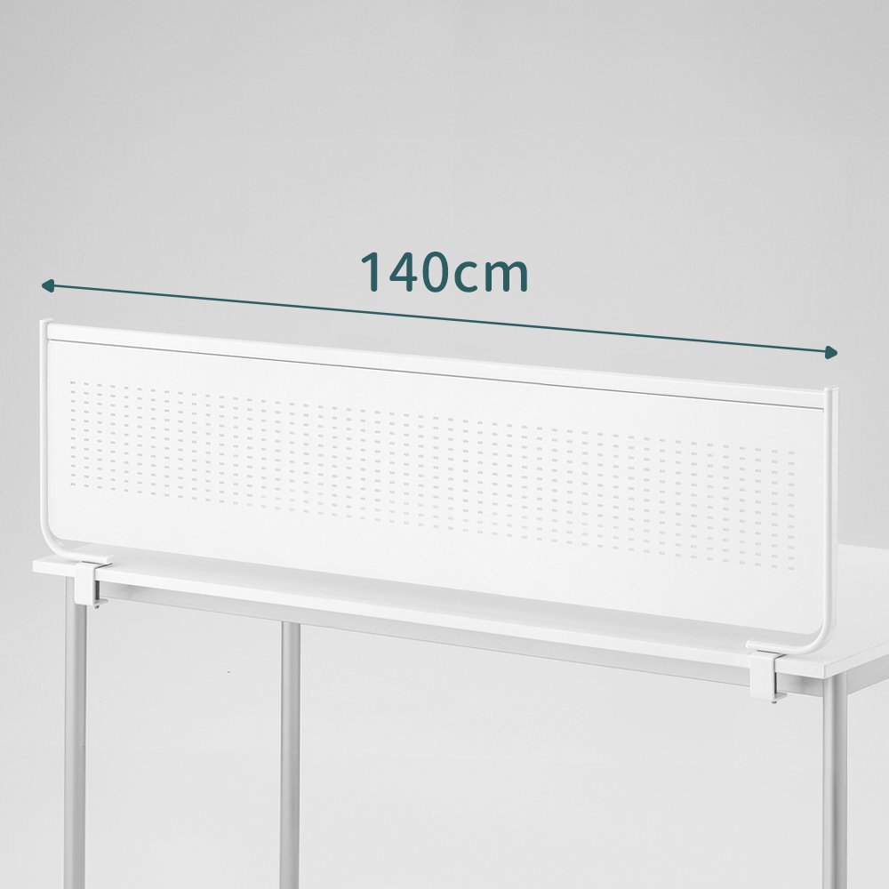 【林製作所】夾具式鐵製洞洞板桌上屏風/隔板/隔屏(寬140cm)