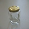 金蓋瓶100ml(六角柱形)/密封罐/玻璃瓶/儲物罐/收納罐/糖果罐/保鮮罐/器皿