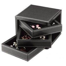 波德萊爾 皮質三層珠寶盒&amp;印鑑盒(HJB-1199)