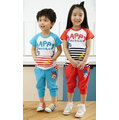 韓版男女童 精梳棉 兒童短袖套裝/寬口袋香蕉猴子套裝 [C1053]