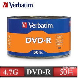 Verbatim 威寶 空白光碟片 光碟燒錄片 銀雀版 16X DVD-R 4.7GB 燒錄片/光碟片(50片裸裝) 50PCS