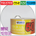 TRUSTEE 100片 霧面可印printable CD-R 52X / 700MB / 80MIN 空白光碟片 燒錄片(50片裸縮2入)