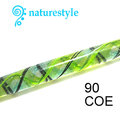 薄荷綠透明、淺綠、黑三色線條蕾絲玻璃棒(長度10cm/6~4mm)【COE90／手工燒製／窯燒熔合玻璃材料】