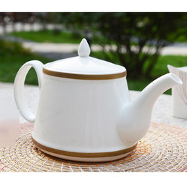 5Cgo【代購七天交貨】35100043311 歐洲品牌 英式紅茶壺 下午茶 咖啡壺 亞金邊 骨瓷 出口 FINE BONE
