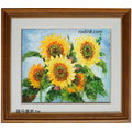 花團錦簇向日葵花油畫-ma3(羅丹畫廊)含框65X75公分((100％手繪)