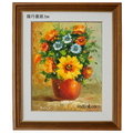 向日葵瓶花油畫-ma7(羅丹畫廊)含框46X56公分(100％手繪)