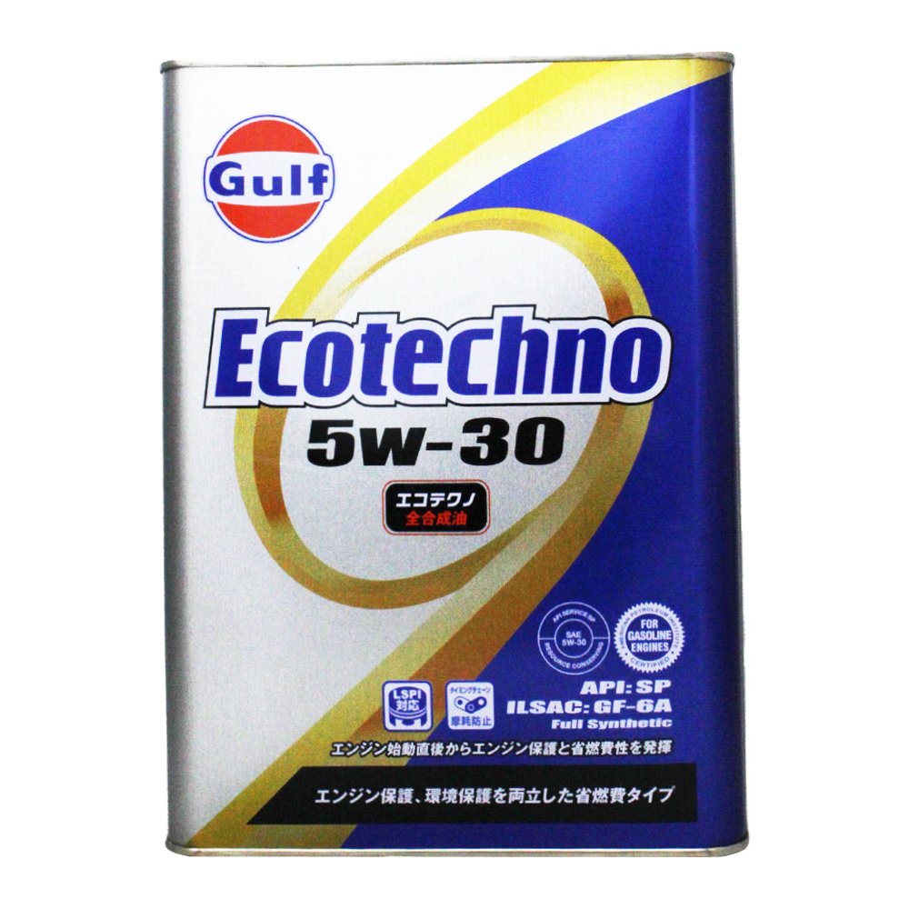 【易油網】日本原裝 海灣 GULF ECOTECHNO 5W30 四公升鐵罐 全合成機油