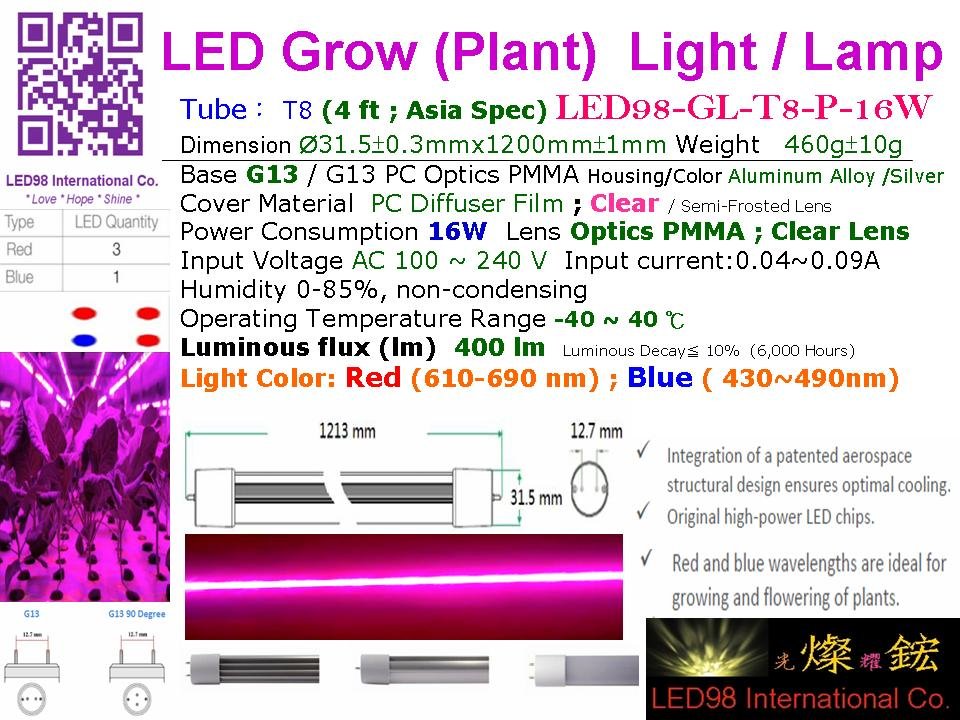 燦鋐LED植物生長燈管.LED98植物燈.植物工廠- PChome 商店街